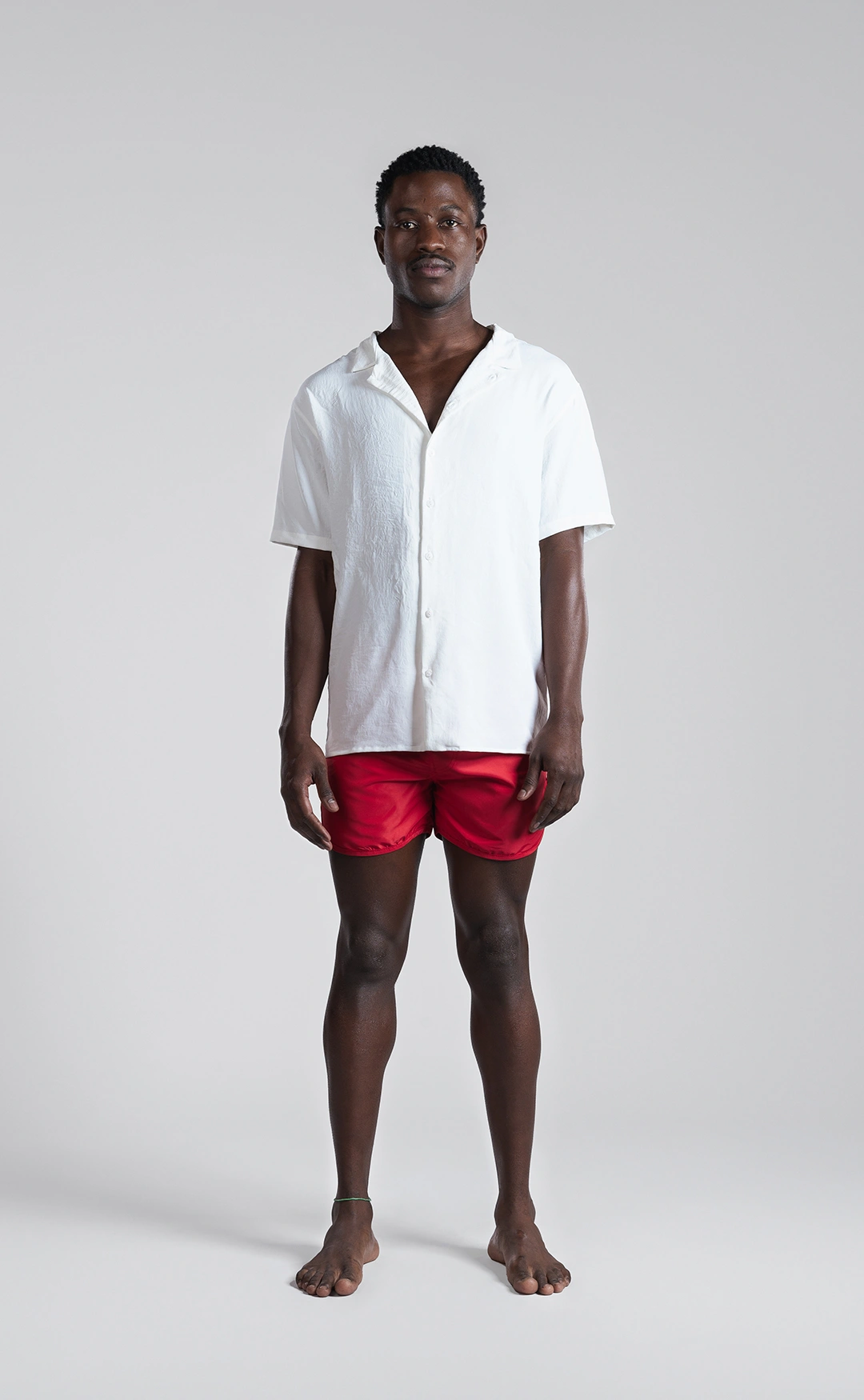 Camisa Slim Em Viscose Manga Curta Branca