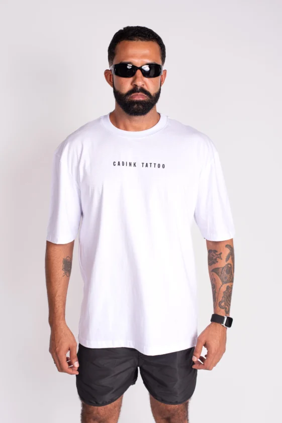 T-Shirt Oversized Ocean Flow Branca – Hotter x Cadink Tattoo - Imagem 2