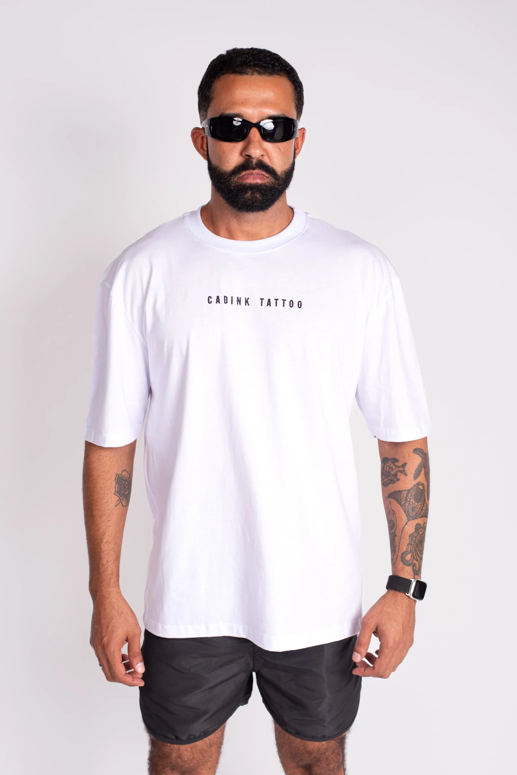 T-Shirt Oversized Ocean Flow Branca – Hotter x Cadink Tattoo - Imagem 2